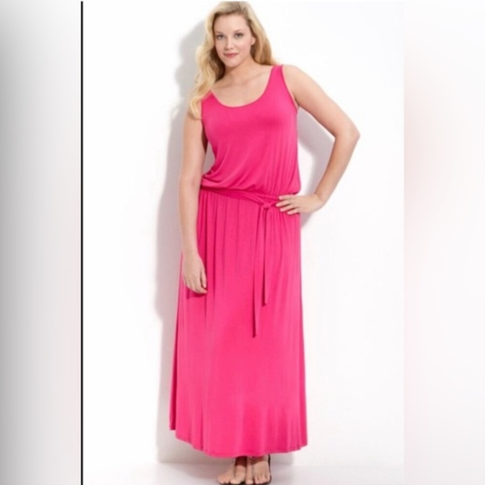 Michael Kors NWT Hot Pink Fashion Basics Sleeveless Maxi Dress Sz Sm Ret $99